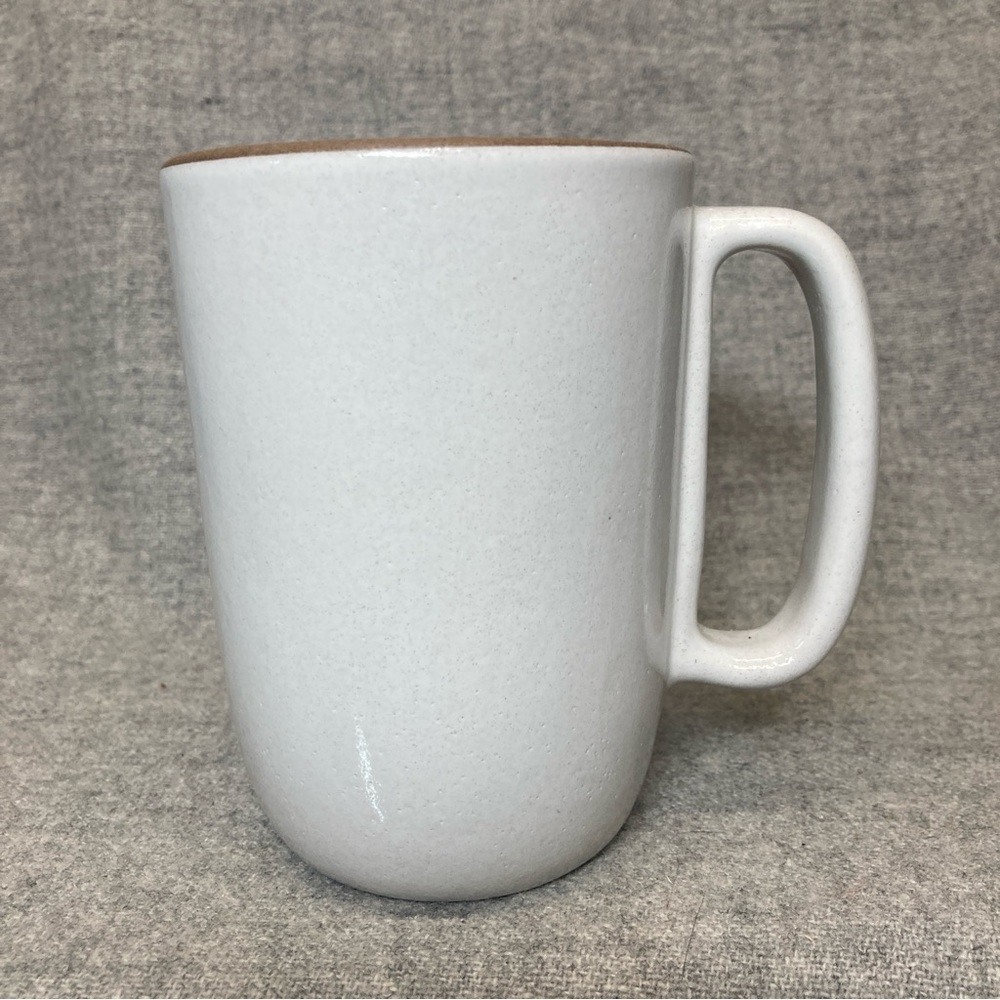 Heath Ceramics Rim Line Large Mug Opaque White Brown Coffee Tea Mug Cup #1 EUC